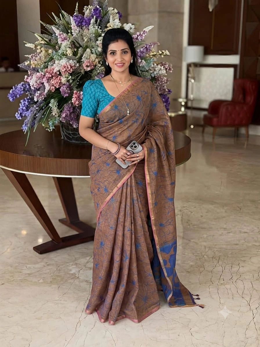 Linen Cotton Saree